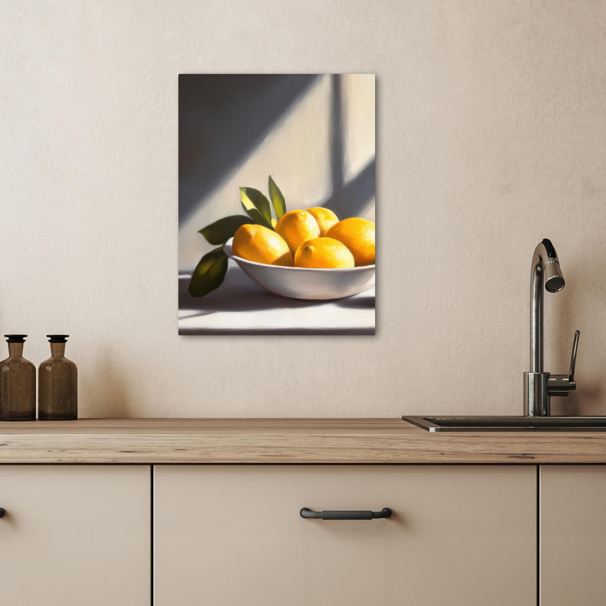 LEINWANDBILD Zitronen - Stilleben - Gelb 30x40 cm - Gelb, Textil (30/40cm) - MuchoWow