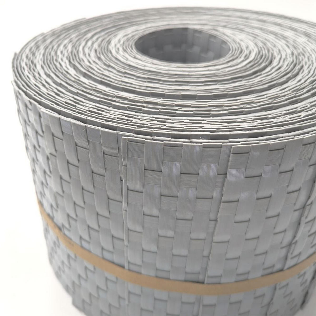 SICHTSCHUTZSTREIFEN Rattan für Doppelstabmatten UV-beständig Hellgrau 10x 2,55m - Hellgrau, Kunststoff (2550/19cm) - ZAUN|ZU