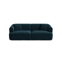 MODULARES-SOFA Campi aus Samt petrol 3 Sitzplätze - Petrol, Textil (90/70/220cm) - Cosmopolitan Design