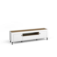 TV-SCHRANK Mossa Weiß - Schwarz/Weiß, Holzwerkstoff (177/52/40cm) - Bettso