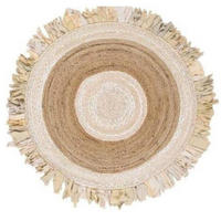 TEPPICH Beige Braun Baumwolle Jute (160 x 160 x 1 cm) - Multicolor, Naturmaterialien (160/160cm) - DKD Home Decor