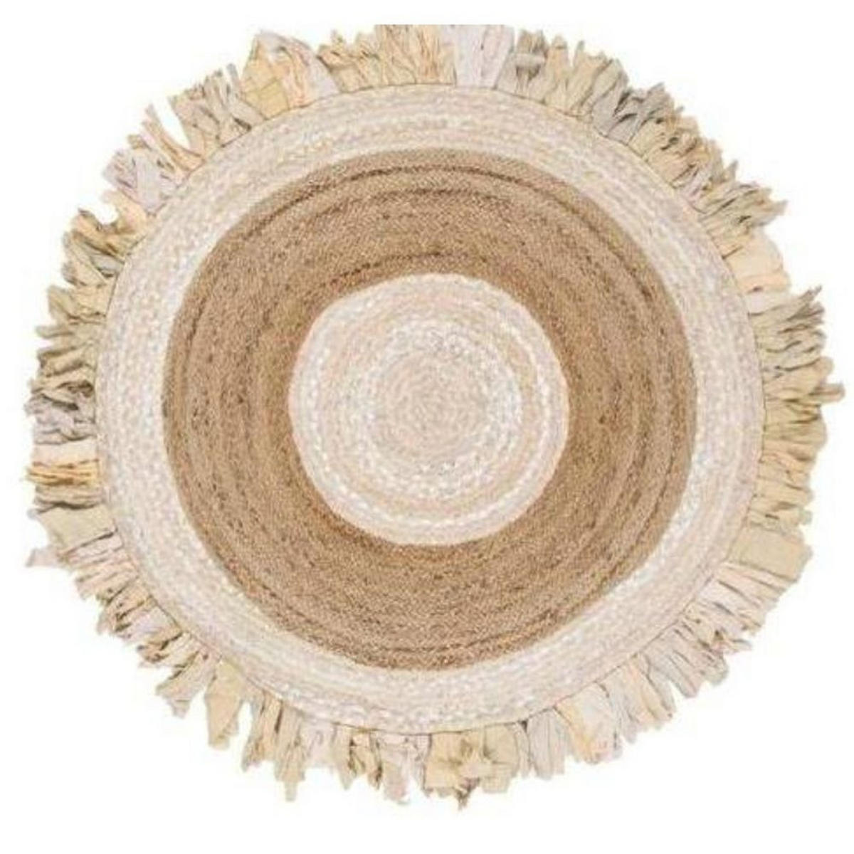 TEPPICH Beige Braun Baumwolle Jute (160 x 160 x 1 cm) - Multicolor, Naturmaterialien (160/160cm) - DKD Home Decor