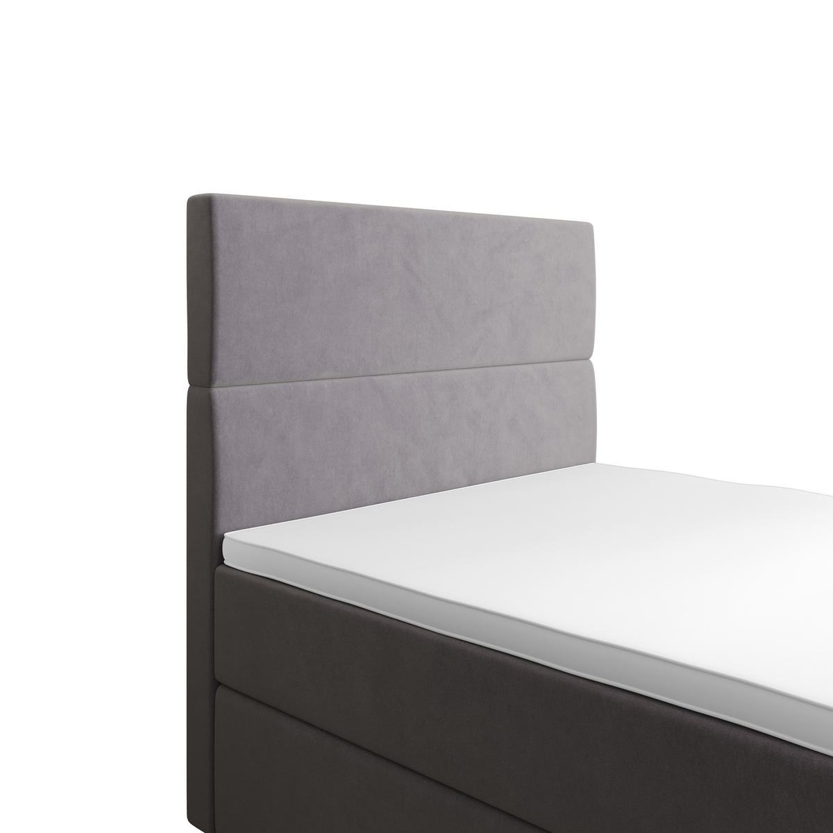BOXBETT FLO 120x200 Itaka 50, mit Matratze H3, Bonell und Topper, Hellgrau - Hellgrau, Holz/Textil (120/200cm) - Bedante