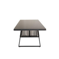 GARTENTISCH Schwarz - Schwarz, Holzwerkstoff (193/90/77cm) - ebuy24