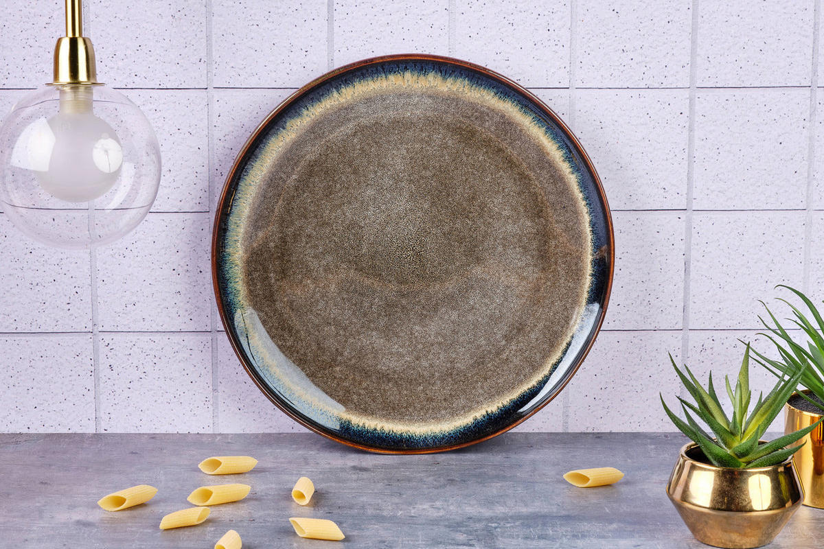 SERVIERPLATTE Genesis Ø33cm - Basalt - Braun, Keramik (33/3.5/33cm) - Björn