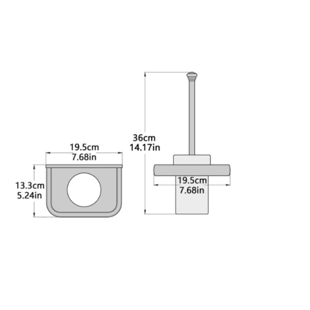 TOILETTENBÜRSTENHALTER – Weiß (17 x 10,5 x 36,5 cm) - Weiß, Metall (19.5/36/13cm)