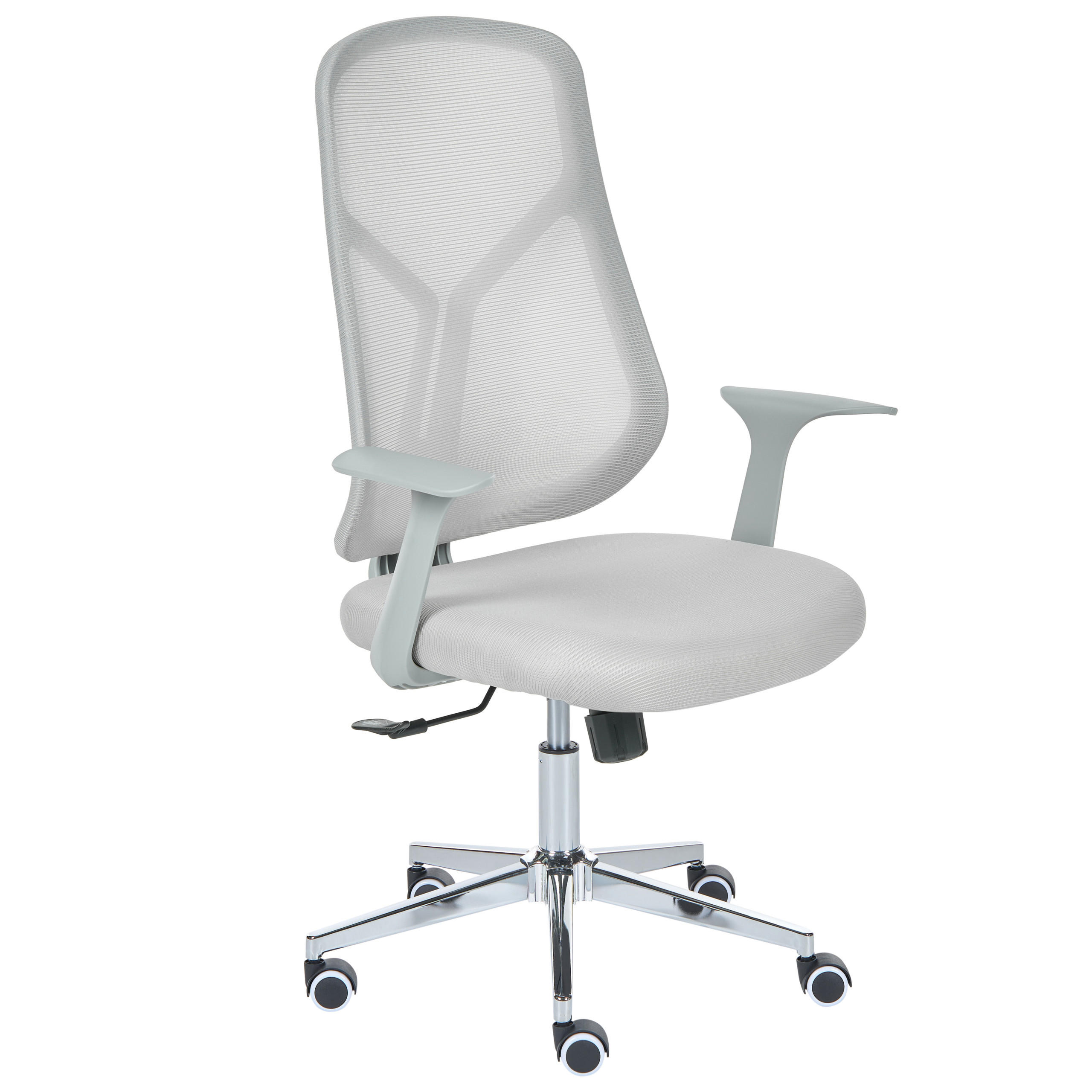 BÜROSTUHL Hellgrau Nuviner - Grau, Textil (60/109/60cm) - Beliani