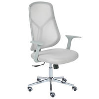 BÜROSTUHL Hellgrau Nuviner - Grau, Textil (60/109/60cm) - Beliani