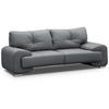 SOFA 3-SITZER Omega grau - Chromfarben/Grau, Leder/Metall (225/88/98cm) - Beautysofa