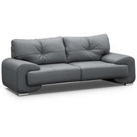 SOFA 3-SITZER Omega grau - Chromfarben/Grau, Leder/Metall (225/88/98cm) - Beautysofa