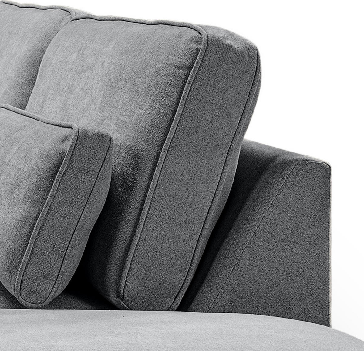 ECKSOFA grau Webstoff, Sofa 305 x 281 cm, L-Sofa rechts - Blau/Grau, Holz/Textil (305/281cm) - Inn.Furn