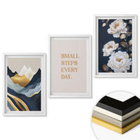 WANDBILDER 3er-Set - 40x60 cm Weißer Rahmen - Abstrakte Berge und Blumen Inspiration - Weiß, Kunststoff (40/60cm) - ArtPrintCave
