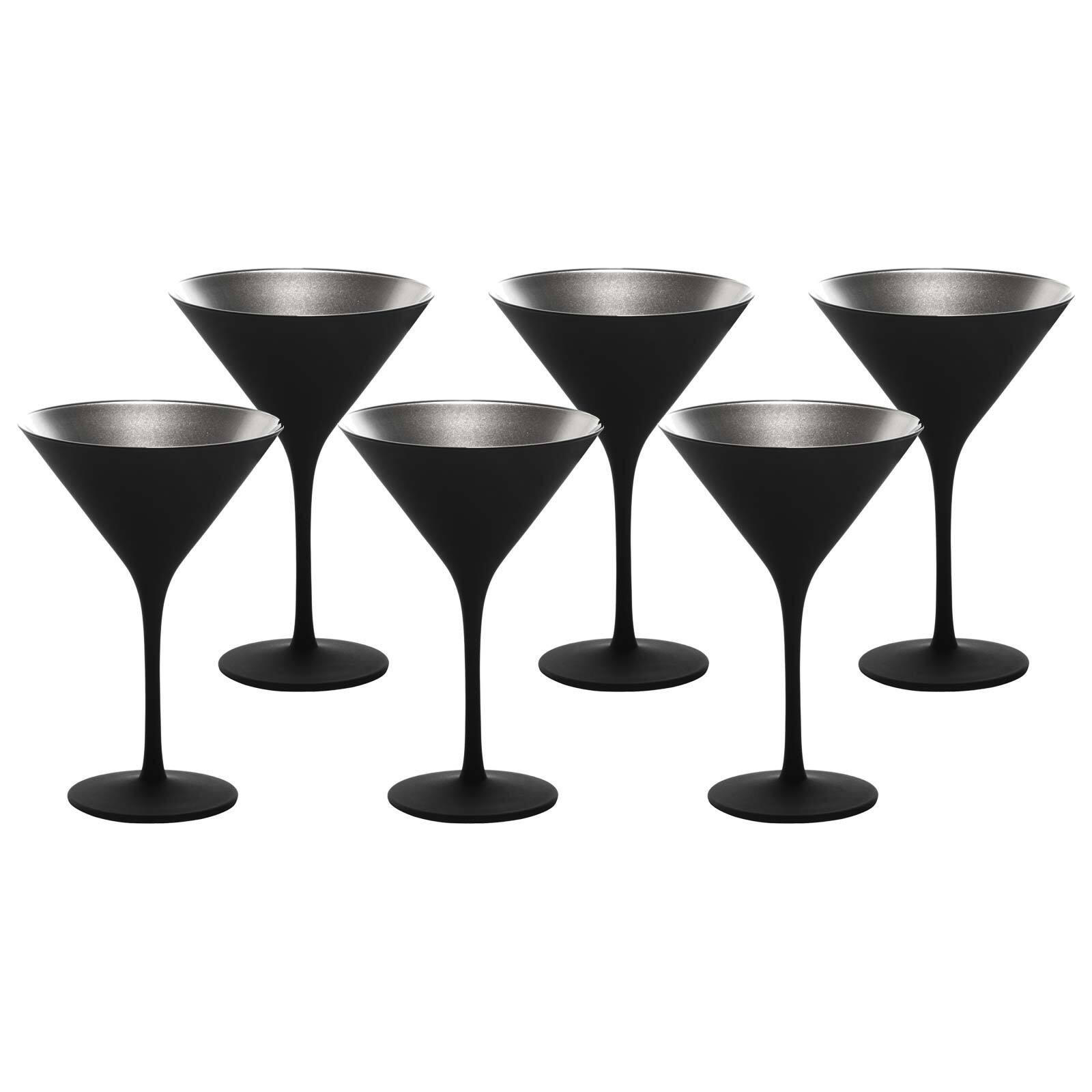 COCKTAILSCHALEN Elements Schwarz-Silber 240 ml 6er Set - Silberfarben/Schwarz, Glas (0.24L) - Stölzle Lausitz