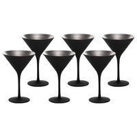 COCKTAILSCHALEN Elements Schwarz-Silber 240 ml 6er Set - Silberfarben/Schwarz, Glas (0.24L) - Stölzle Lausitz