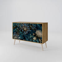 SIDEBOARD TWILIGHT BLOOM, Eicheneffekt, 111x42x77,5 cm, 2 Türen - Eichefarben/Buchefarben, Holzwerkstoff/Buchenholz (111/77.5/42cm) - SpaceRebels
