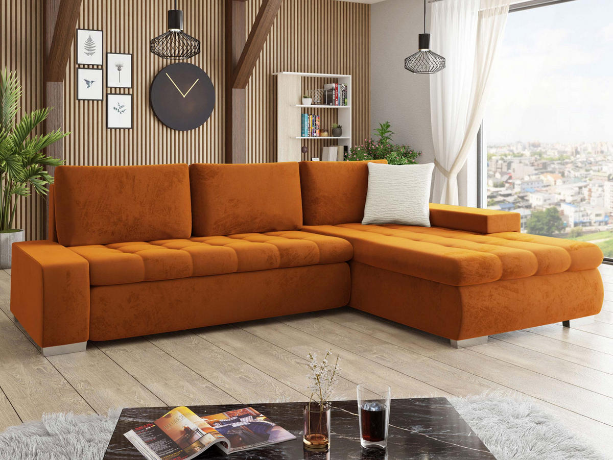 ECKSOFA Orkan Premium - Bronzefarben, Holz/Textil (302/213cm) - MIRJAN24