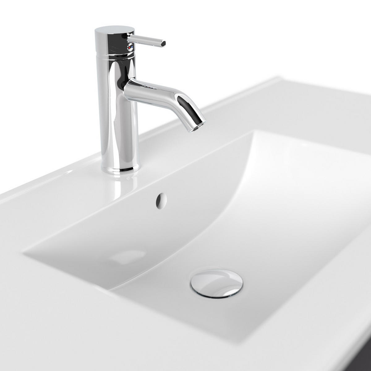 WASCHTISCH Hella-02 - Anthrazit, Holzwerkstoff (100/54/46cm) - Lomado