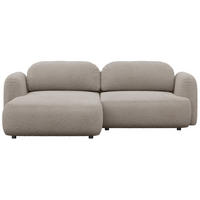 ROHOVÁ pohovka Tvoya, béžovošedé bouclé - černá/šedohnědá, textil/plast (267/175cm) - Selsey