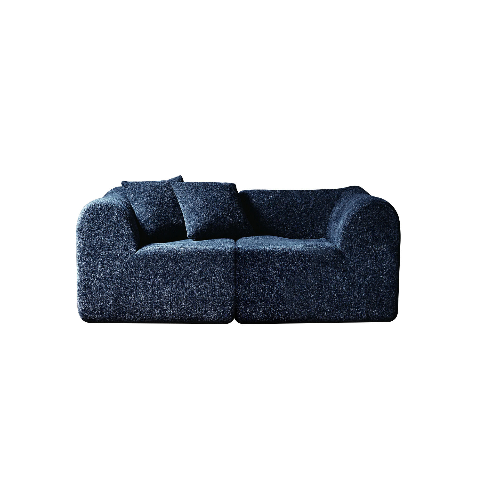 2-SITZER Sofa Samt mit 2 Kissen 193/87/67 cm Blau - Blau, Textil (87/67/193cm) - Redom