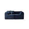 2-SITZER Sofa Samt mit 2 Kissen 193/87/67 cm Blau - Blau, Textil (87/67/193cm) - Redom