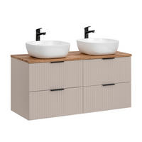 DOPPELWASCHTISCH 120.8cm Adriel Beige - Beige, Holzwerkstoff (120.8/59/46cm) - Petits-meubles