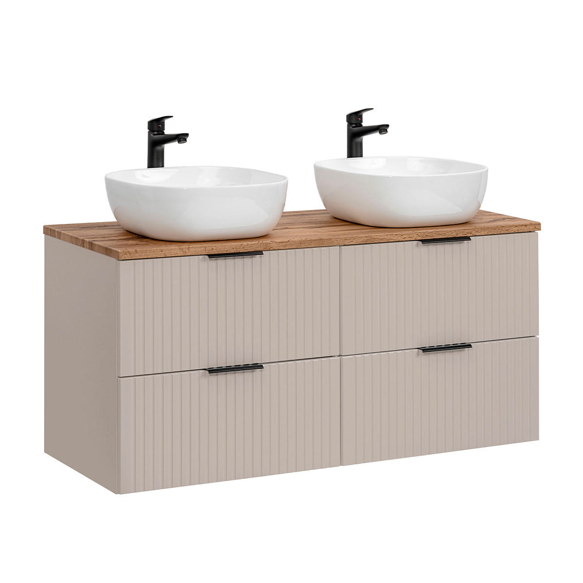 DOPPELWASCHTISCH 120.8cm Adriel Beige - Beige, Holzwerkstoff (120.8/59/46cm) - Petits-meubles