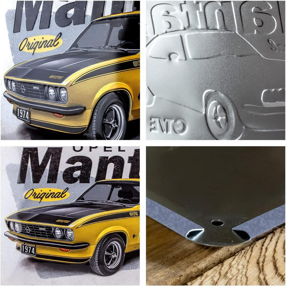 BLECHSCHILD 30/40 cm Opel Manta GT/E - Multicolor, Metall (40/30/0.2cm) - Nostalgic-Art