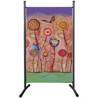 PARAVENT 1-tlg. 180x78 cm RETRO Flowers - Dunkelorange/Multicolor, Metall (78/180cm) - QUICK STAR