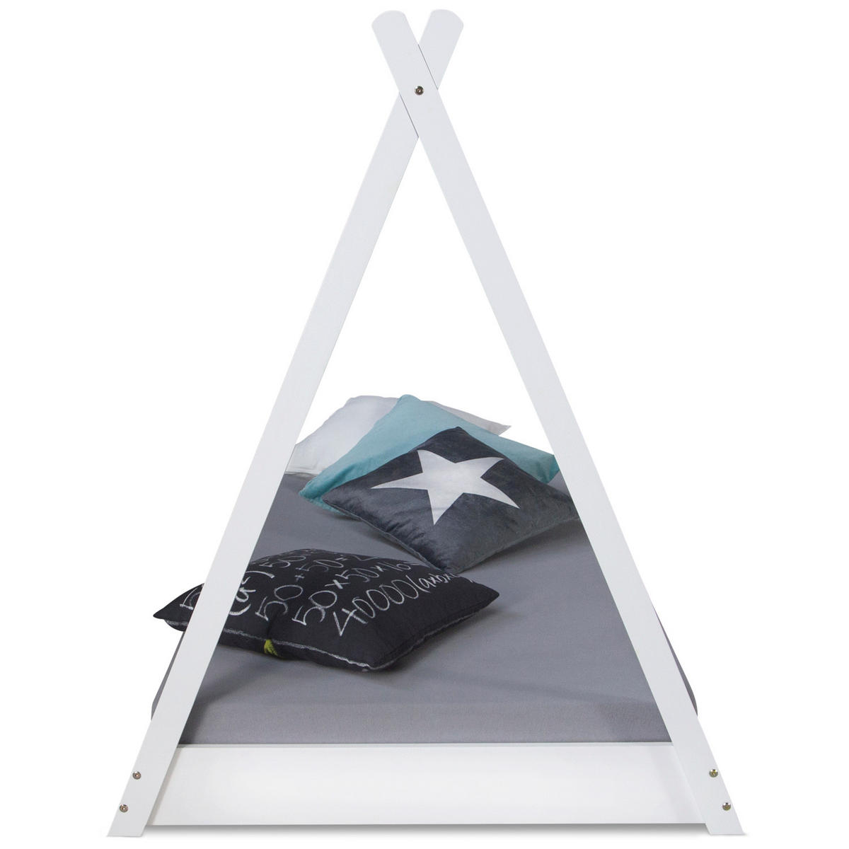 KINDERBETT 90/200 cm Tipi weiß - Weiß, Holz (208/132/105cm) - Homestyle4u