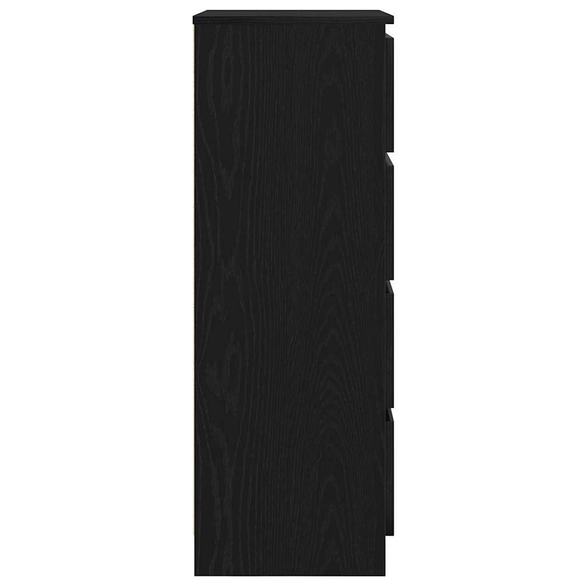 SIDEBOARD Schwarz Eichen-Optik 60/35/98,5 Cm Holzwerkstoff - Schwarz, Holzwerkstoff (35/98.5/60cm) - vidaXL