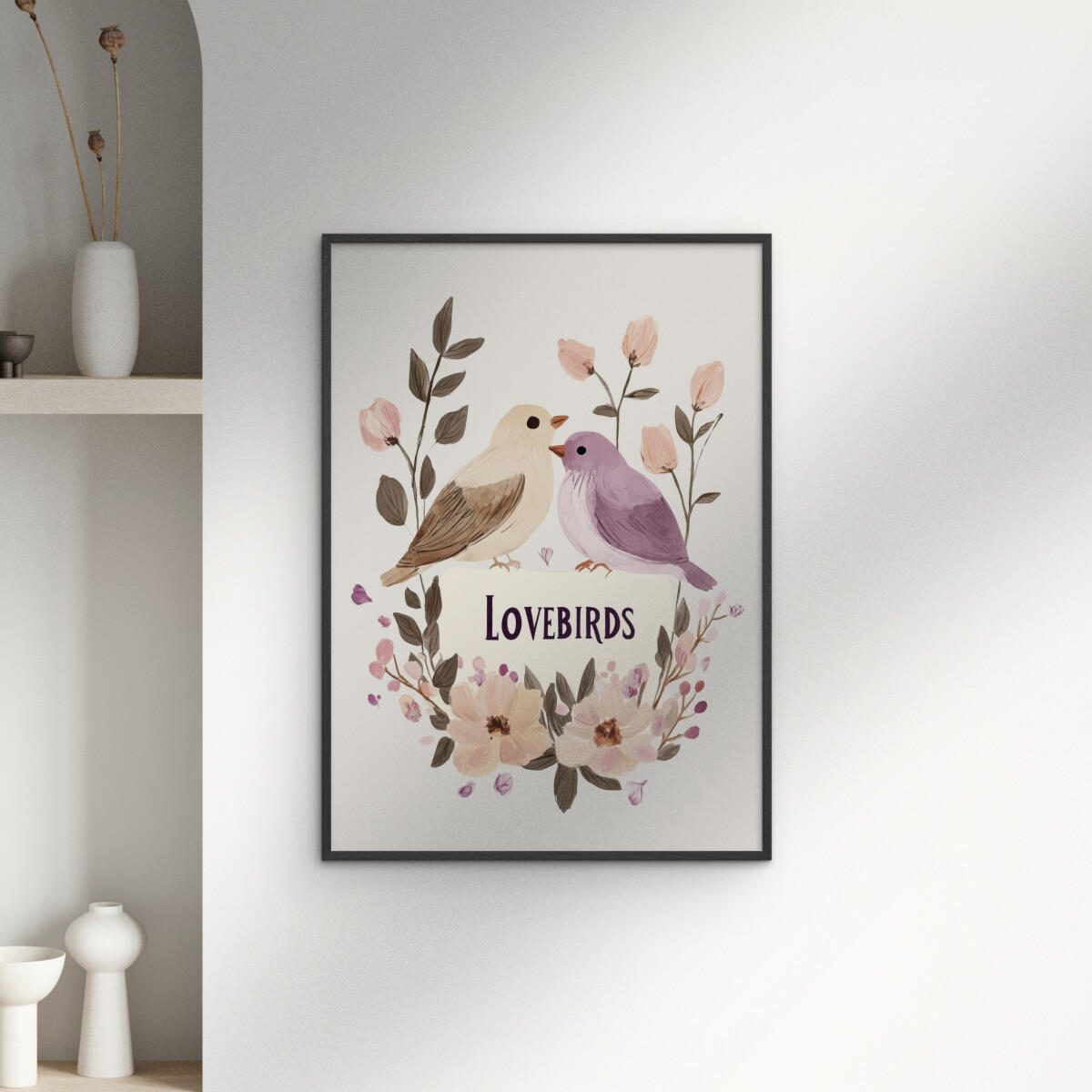 POSTER mit Rahmen Treechild - Lovebirds - Multicolor/Schwarz, Holz/Papier (70/100cm) - Poster&Frame