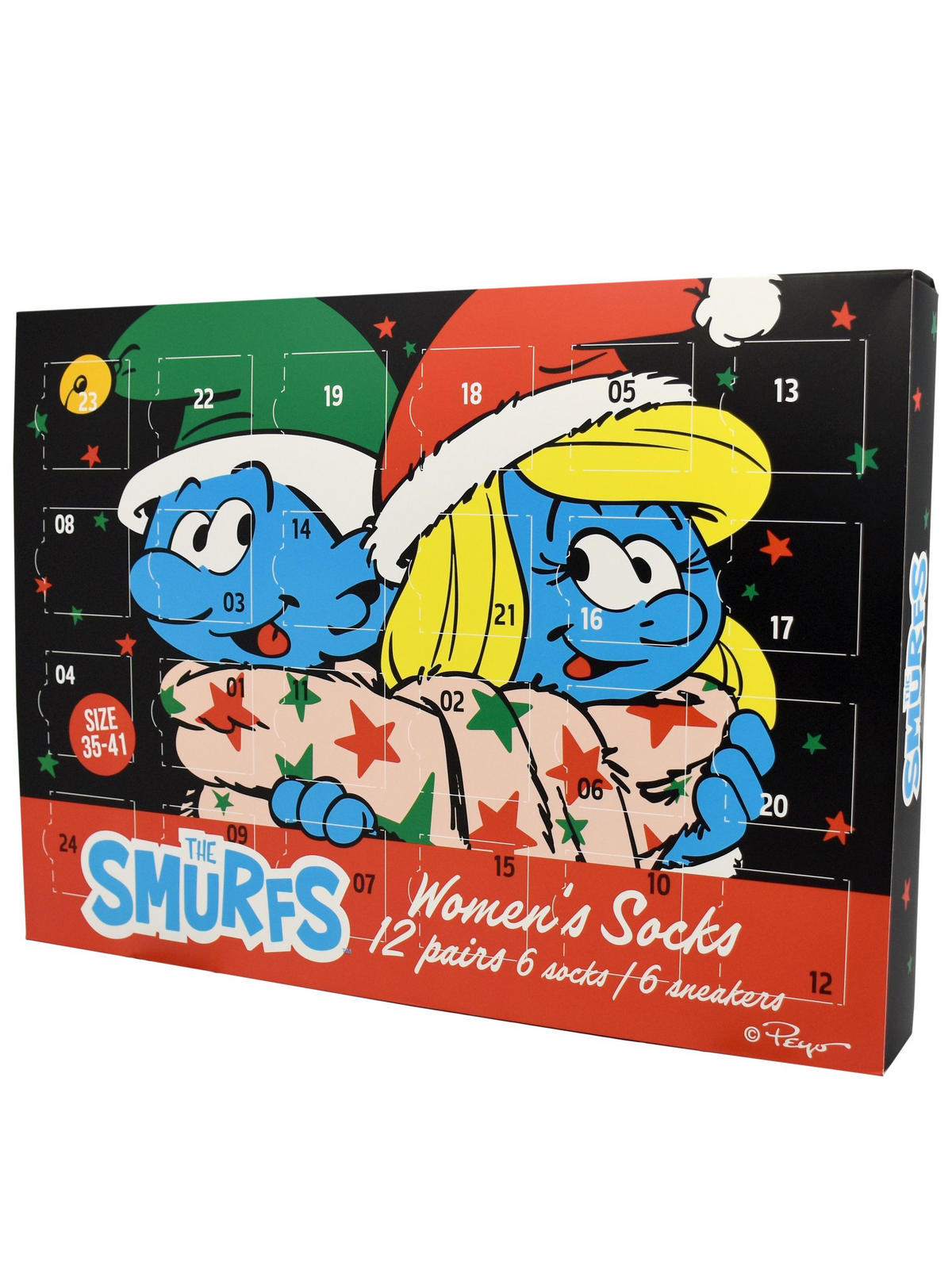 ADVENTSKALENDER Die Schlümpfe mit 12 Paar Socken Größe 35-41 - Multicolor, Textil (37/5/26.5cm) - United Labels