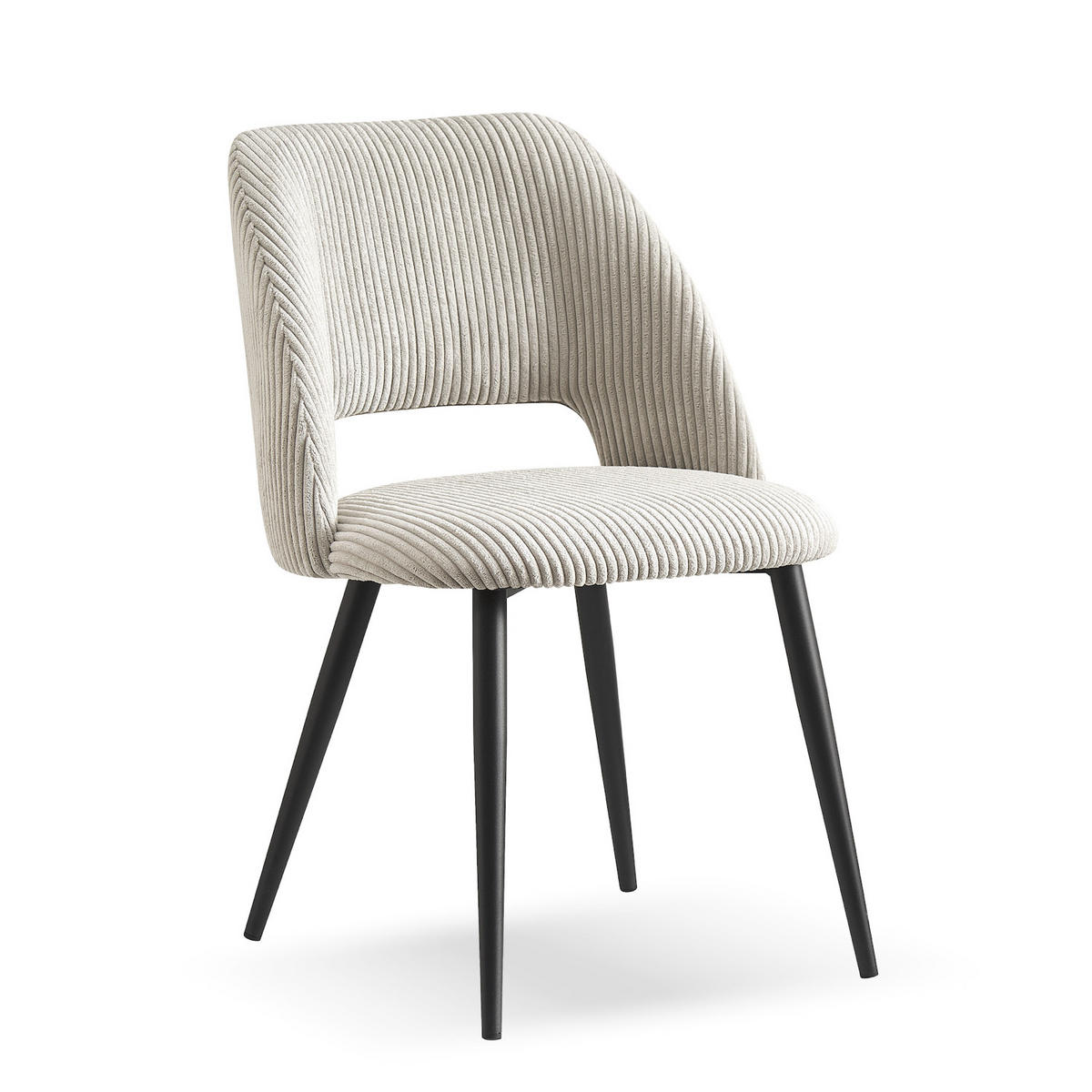 STUHL VICKY Grau 2 Stück - Grau, Textil/Metall (53/80/57cm) - B&D Home