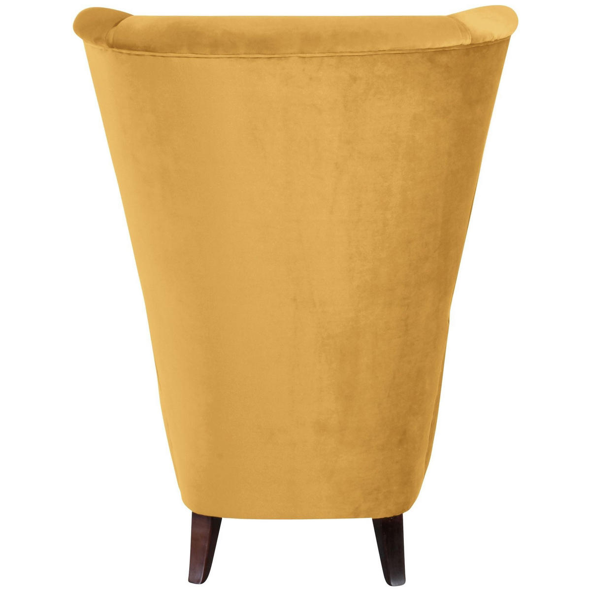 HOCHLEHNSESSEL Kailey Bezug Samtvelours Buche nussbaum dunkel / mais - Gelb, Kunststoff (96/122/89cm) - 58aufmkessel