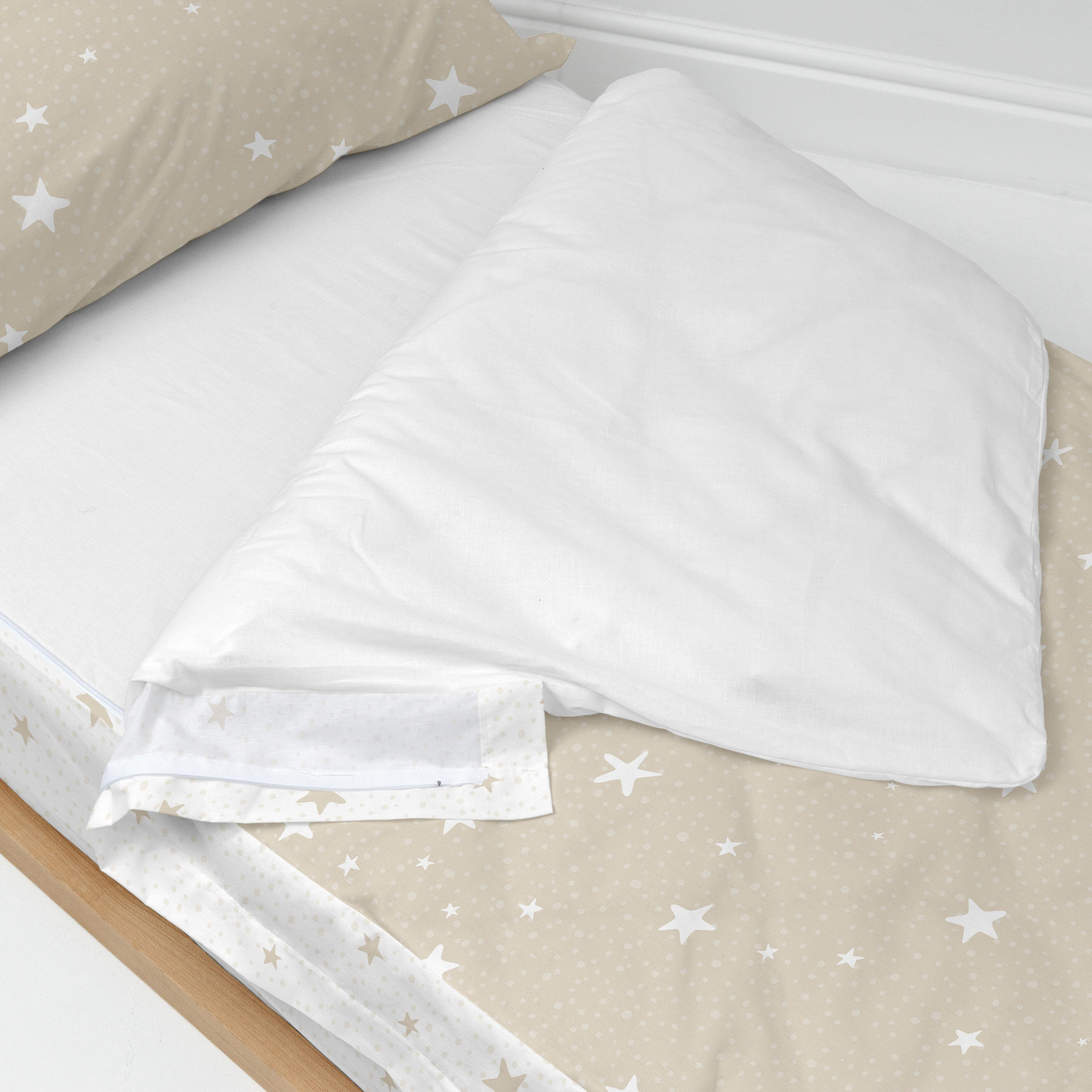 NORDIC-SACK little star 105x200 cm ohne füllung beige - Beige, Textil (105/200cm) - Happy Friday