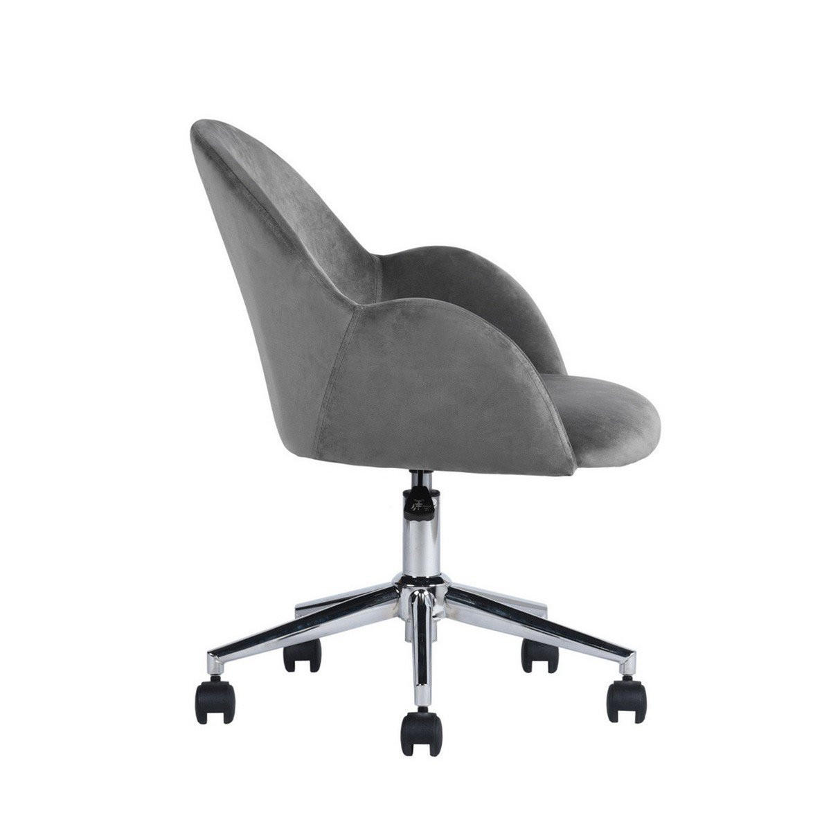 BÜROSTUHL mit Rollen und Armlehnen - CHIOZZA - Grau, Textil (57/77/62cm) - Calicosy
