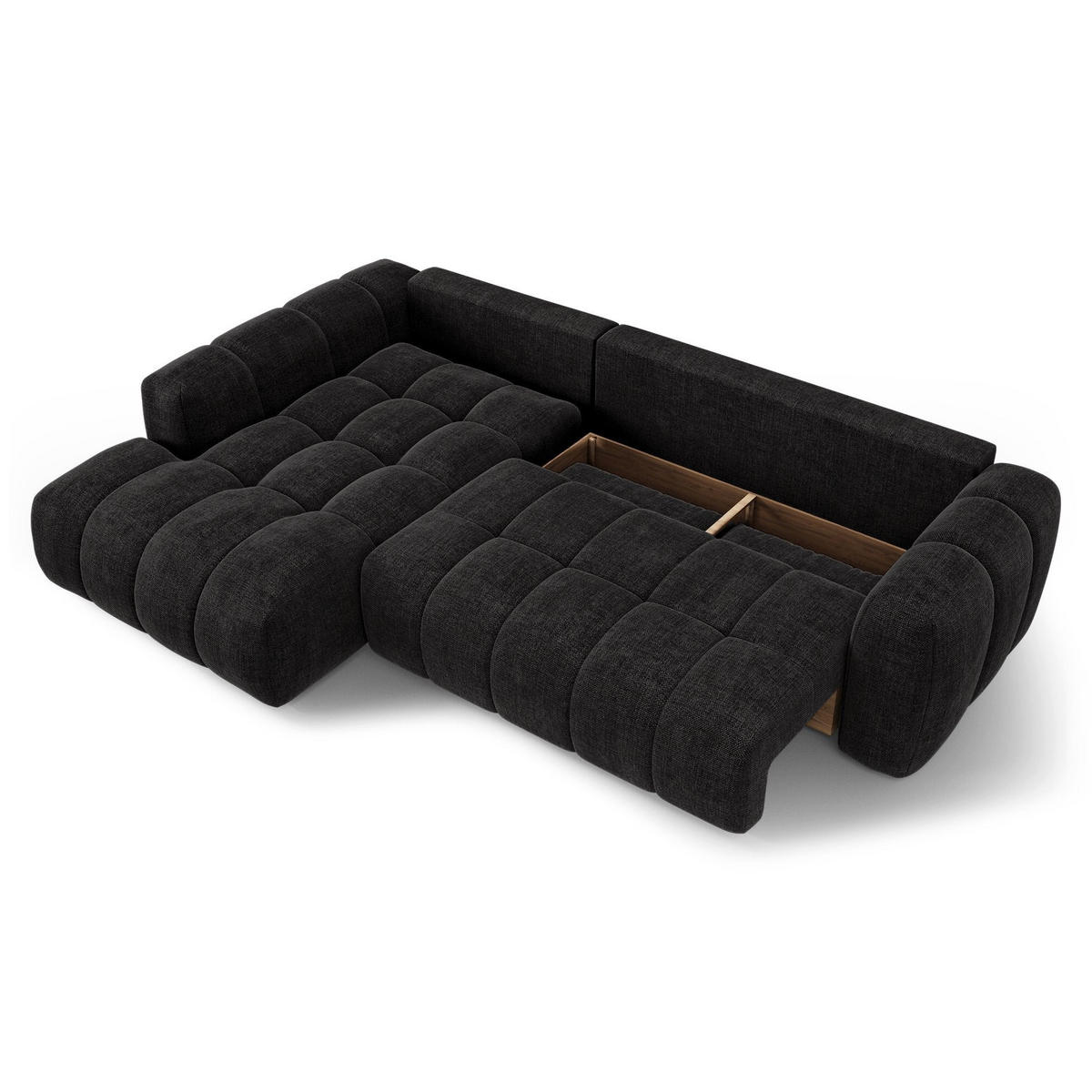 LINKSECK-SCHLAFSOFA mit Stauraum SKY Köpergewebe Dunkles Anthrazit 310cm - Dunkelgrau/Anthrazit, Textil (310/180cm) - Premium Interiors