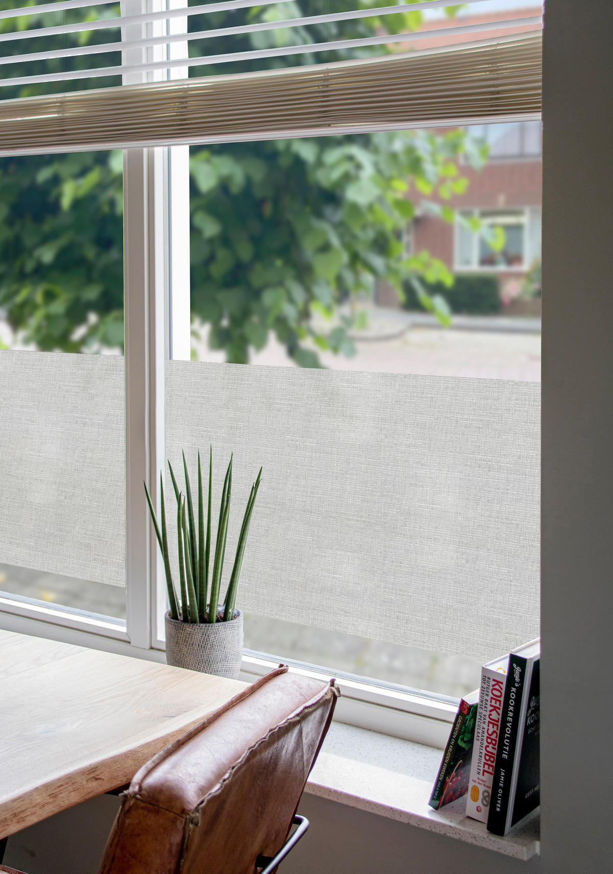 FENSTERFOLIE Textil 150x45 - Sandfarben, Kunststoff (45/1/150cm) - Art for the Home