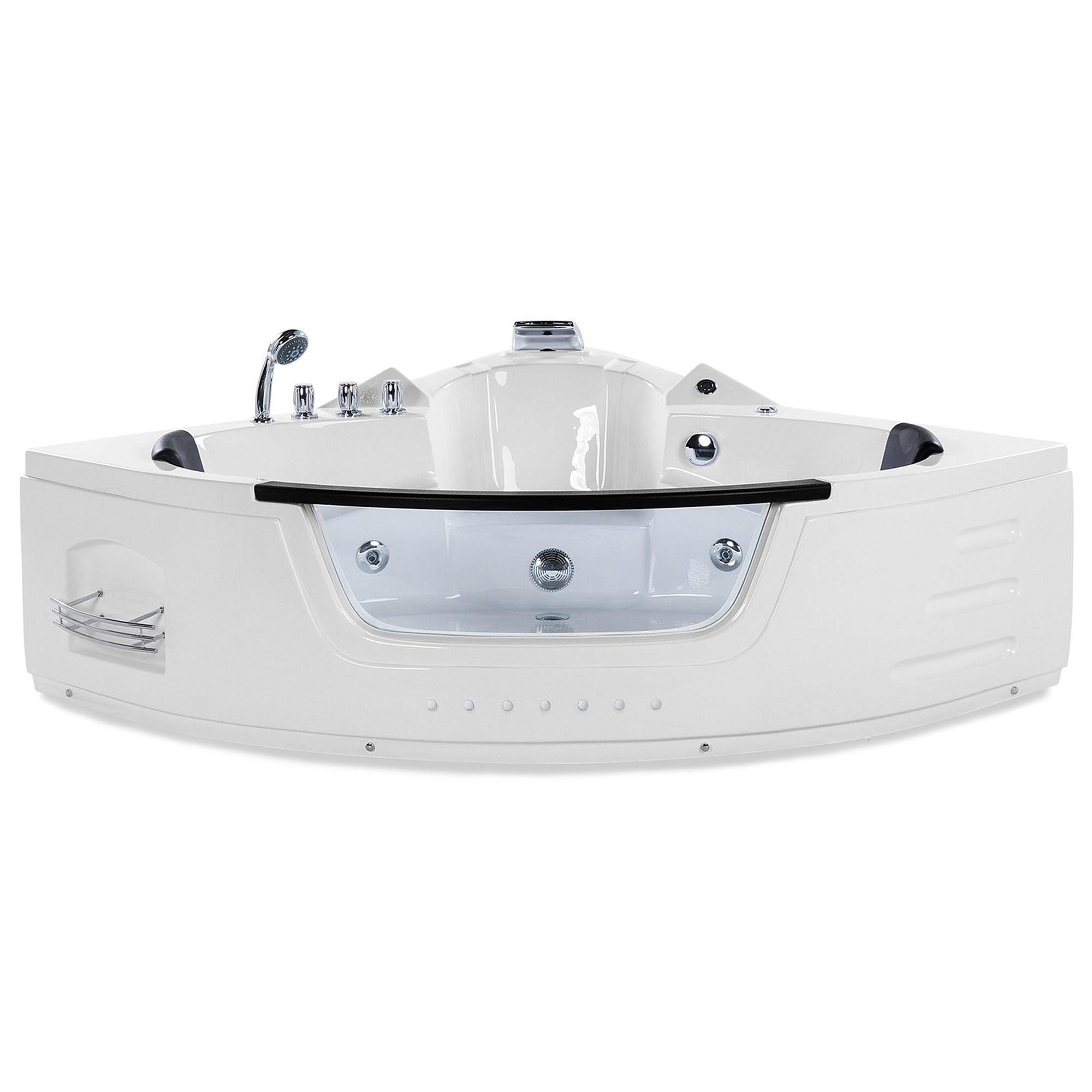 WHIRLPOOL-BADEWANNE mit LED 155x214x60 cm weiß Martinica - Weiß, Kunststoff (155/60/214cm) - Beliani