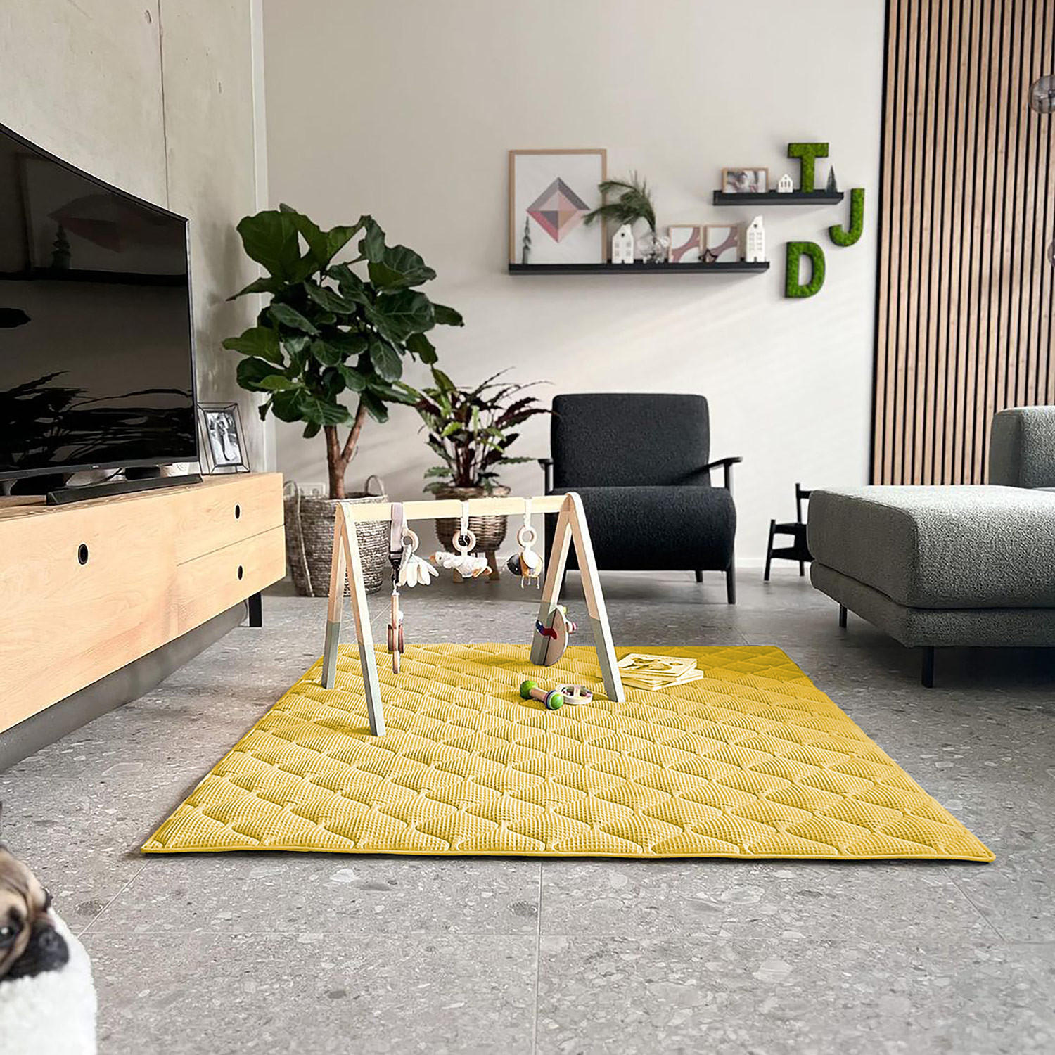 Thumbnail - Sanosoft Krabbeldecke, Gelb, Textil, Füllung: Vlies, Rechteckig, 130x150 cm, Oeko-Tex® Standard 100, Hergestellt in Deut...