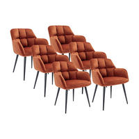 STUHL mit Armlehnen 6er-Set - Samt & Metall - Terracotta - PEGA - Braun, Textil (62/78/58.5cm) - Pascal Morabito