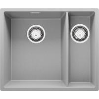 UNTERBAUSPÜLE GRANIT London Duo, 2-er set Grau 56/47 cm 1,5 Becken + Ablauf-Set ab 60er Unterschrank - Chromfarben/Grau, Kunststoff (56/20/47cm) - Primagran