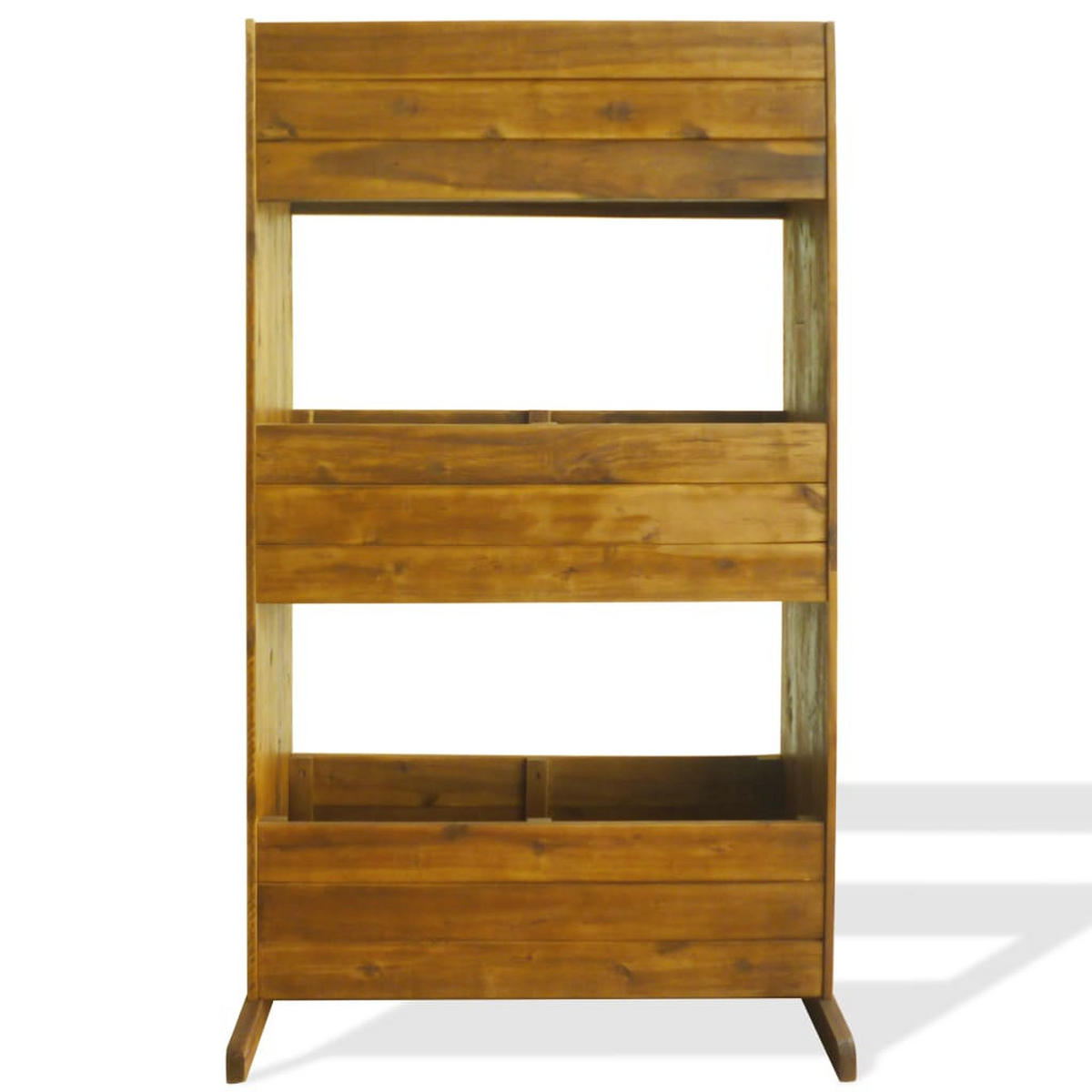 GARTEN-HOCHBEET 3 Ebenen Akazie Massivholz - Braun, Holz (70/115/41cm) - furnicato