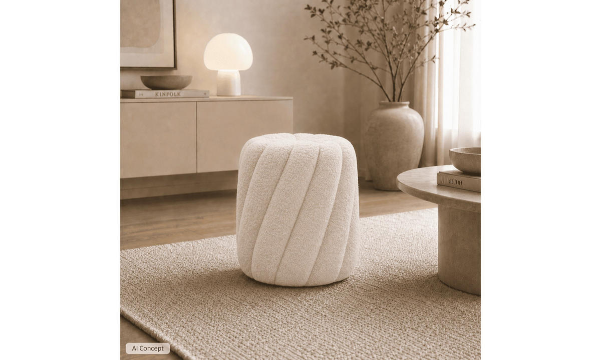 HOCKER VELORA 38/38/40 cm Beige - Beige, Textil (38/40/38cm) - Lookway