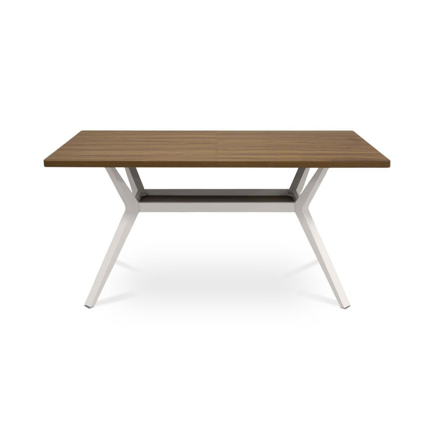 ESSTISCH 160cm Metallbeine Beige Und Tischplatte Nussbaum-Optik Andrea - Beige/Nussbaumfarben, Holzwerkstoff/Metall (90/160/75cm) - Sicaan