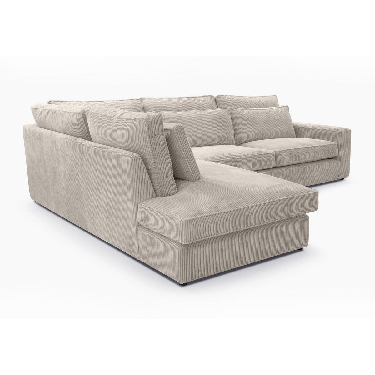 ECKSOFA Parma ohne Schlaffunktion beige links - Beige/Schwarz, Textil (314/224cm) - Beautysofa