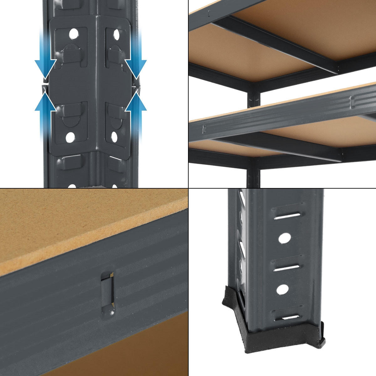 LAGERREGAL - Anthrazit, Holzwerkstoff (60/200/100cm) - ECD-Germany