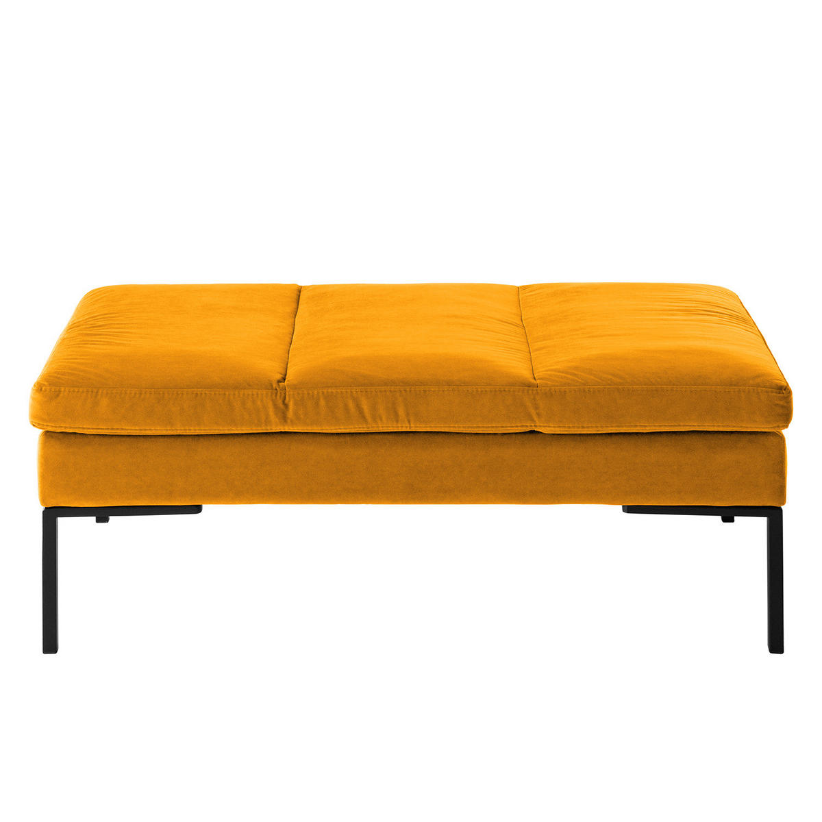 POLSTERHOCKER - Chromfarben/Gelb, Textil/Metall (108/40/69cm) - home24