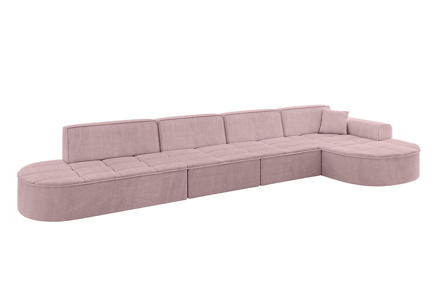 ECKSOFA Ottomane Rechts TARO-L3 - 413x171x79,5 cm Rosa - Rosa, Holzwerkstoff/Textil (413/171cm) - ALTDECOR