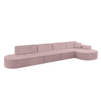 ECKSOFA Ottomane Rechts TARO-L3 - 413x171x79,5 cm Rosa - Rosa, Holzwerkstoff/Textil (413/171cm) - ALTDECOR